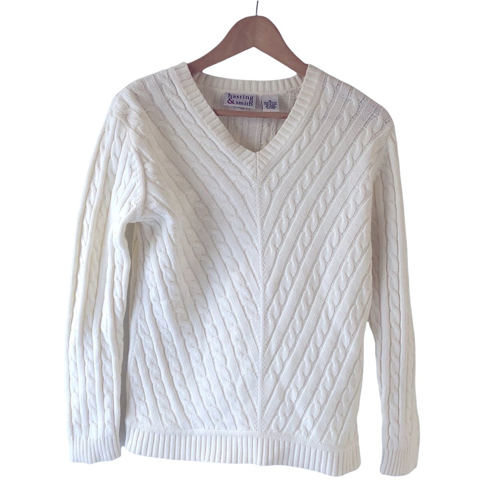 Hastings & Smith Womens Sweater Top Ivory Size Medium